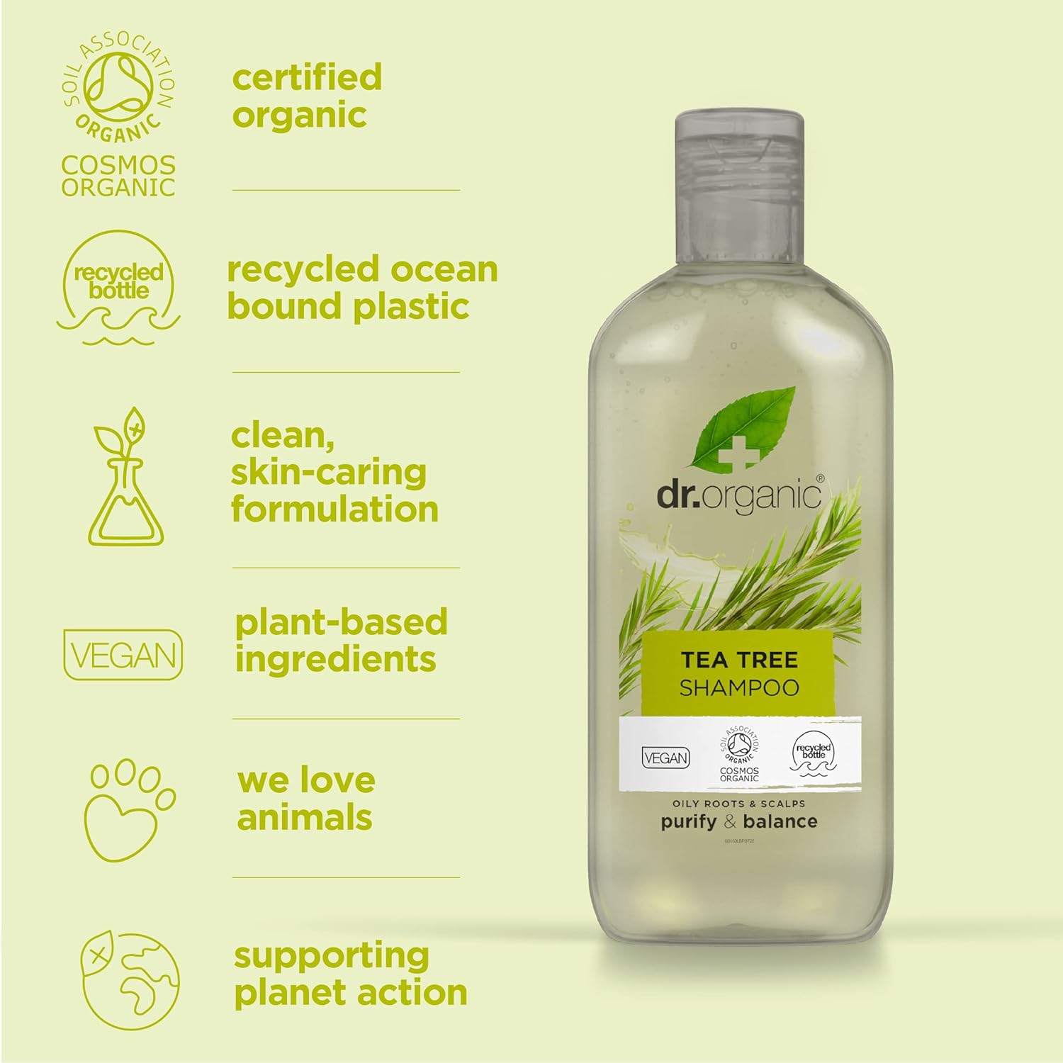 Dr Organic Bioactive Haircare Organic Tea Tree Shampoo 265ml