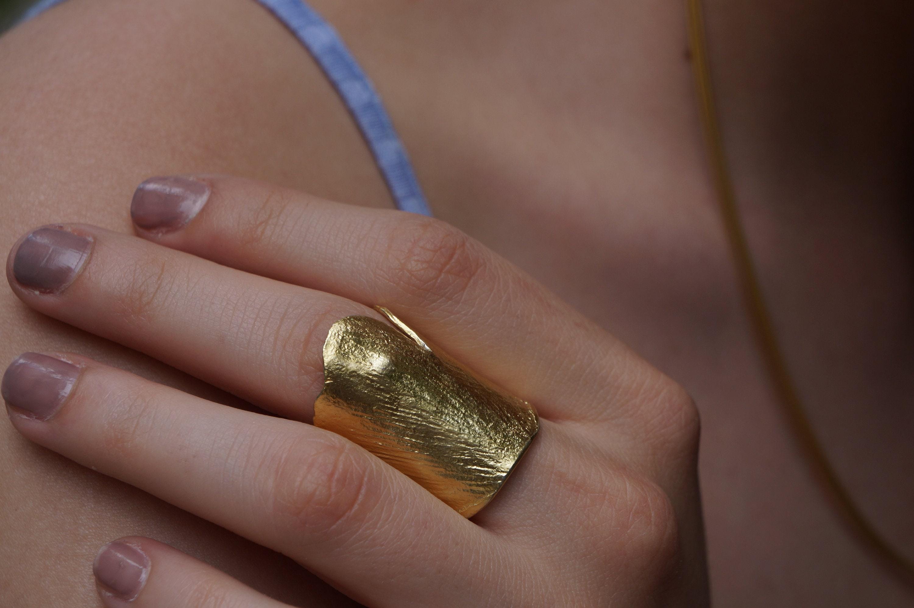 Ginkgo Leaf Ring: Nature Jewelry Collection (Gold Plated, Adjustable)