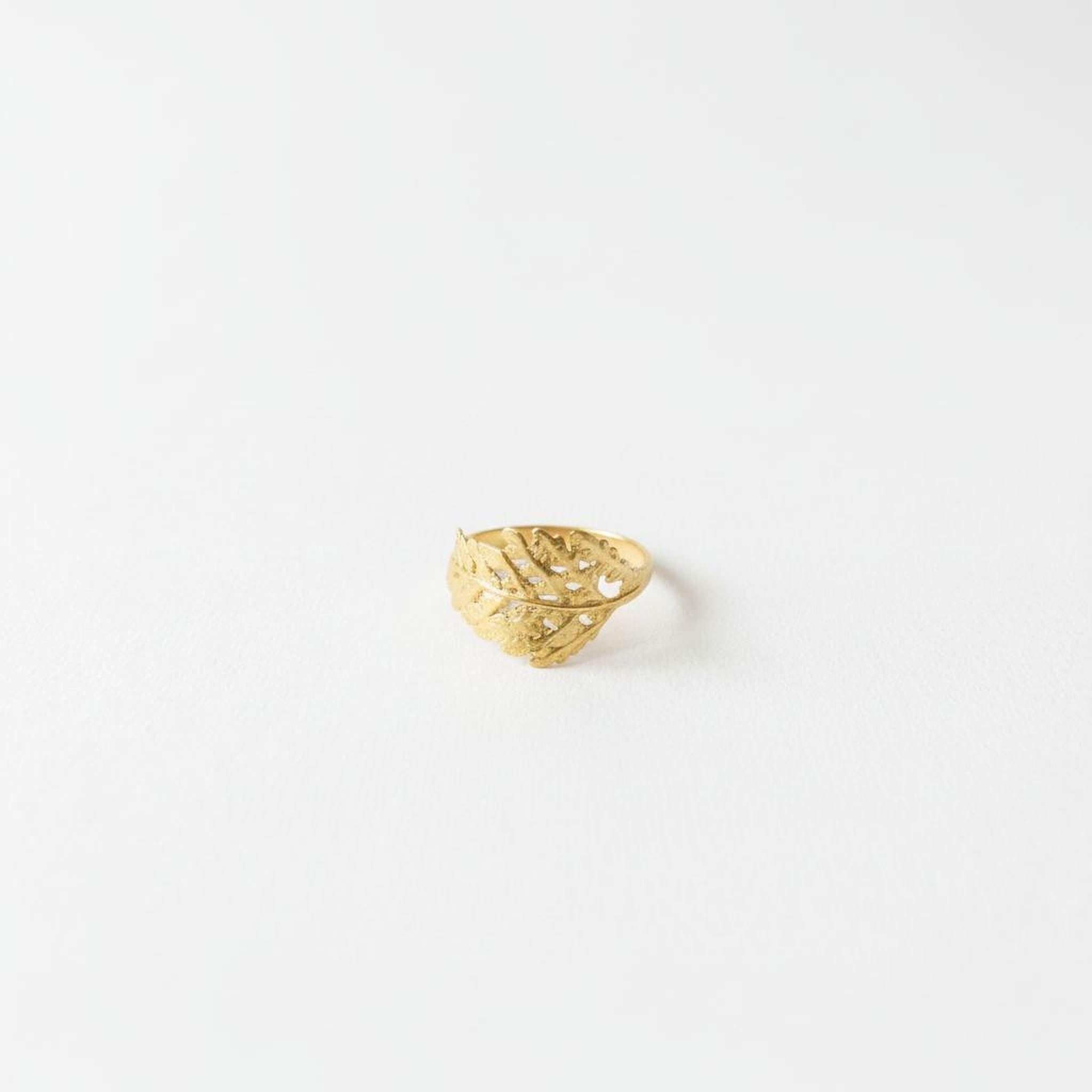 Real Fern Leaf Ring, Handmade Boho Jewelry, Organic Forest Band, Gift for Luck & Protection, Eco Sustainable Brass