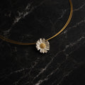 Real Daisy Flower Necklace, Handmade Minimalist Jewelry, Organic Forest Pendant, Gift for Health & Resilience, Sterling Silver 925